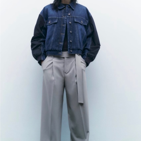 Zara Contrasting denim bomber jacket - Picture 6 of 6